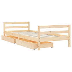 Acheter Maison Chic Lit d'Enfant Chambre - Cadre de lit pour enfant avec tiroirs 90x200 cm bois de pin massif -MN98925