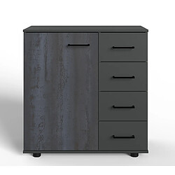 Acheter Pegane Chambre à coucher complète adulte (lit 180x200 cm King Size + 2 chevets + armoire + commode) coloris gris foncé