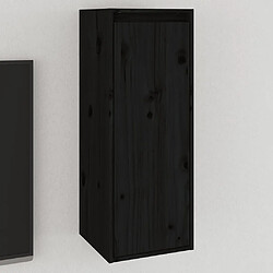 vidaXL Armoire murale noir 30x30x80 cm Bois de pin massif