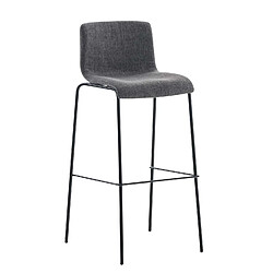 Non Lot de 2 tabourets de bar Hoover tissu 4 pieds structure noir