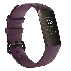 Wewoo Bracelet montre en silicone à motif de diamants pour Fitbit Charge 3 (violet foncé) 