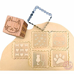 Avis Scrapcooking Tampon bois + découpoir pour biscuit motif chat