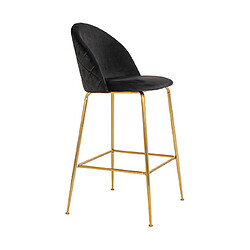 Avis Mes Lot de 2 chaises de bar 60x55x108 en velours noir et laiton