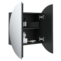 Acheter vidaXL Armoire de salle de bain miroir rond et LED Noir 40x40x17,5 cm