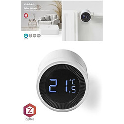 NEDIS Thermostat Radiateur digital WIFI Zigbee 3.0 Alimenté par pile LCD Android™ / IOS + Passerelle Wi-Fi Zigbee 3.0 40 Appareils