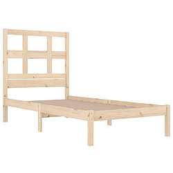 Acheter Maison Chic Lit Moderne Chambre - Cadre/structure de lit pour adulte bois de pin massif 90x190 cm simple -MN52009