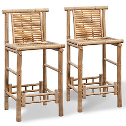 vidaXL Tabourets de bar lot de 2 bambou 