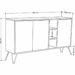 Avis Hanah Home Buffet en aggloméré 3 portes Clara.