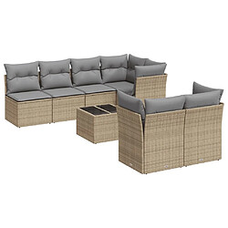 Maison Chic Salon de jardin avec coussins 8 pcs | Ensemble de Table et chaises | Mobilier d'Extérieur beige résine tressée -GKD71904