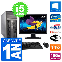 PC Tour HP Pro 6300 CMT Ecran 22" i5-2400 RAM 16Go Disque 1To Windows 10 Wifi - Occasion