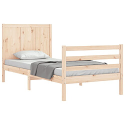 Acheter Maison Chic Cadre/structure de lit avec tête de lit pour adulte - Lit Moderne Chambre simple bois massif -MN45990