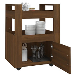 Avis vidaXL Chariot de cuisine Chêne marron 60x45x80 cm Bois d'ingénierie