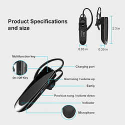 Avis K200 Oreillette Bluetooth Sans Fil Ergonomique Musique Écouteur Simple Oreille Suspendue Oreillettes Blanc