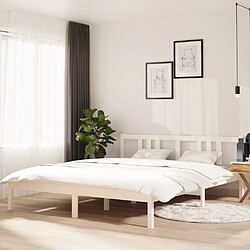 vidaXL Cadre de lit sans matelas blanc bois massif 160x200 cm