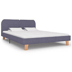 vidaXL Cadre de lit sans matelas gris clair tissu 160x200 cm 