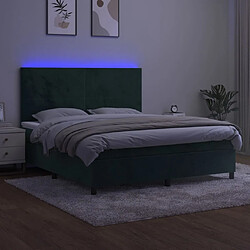 Avis vidaXL Sommier à lattes de lit et matelas et LED Vert foncé 180x200 cm