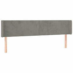 Avis Maison Chic Tête de lit scandinave à LED,meuble de chambre Gris clair 163x16x78/88 cm Velours -MN72048