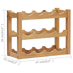 Acheter vidaXL Casier à bouteilles 12 bouteilles 47x21x36 cm Bois de chêne