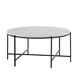 Table Basse Thai Natura Blanc Noir 86 x 41 x 86 cm