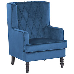 Acheter Beliani Fauteuil Velours Bleu foncé SANDSET