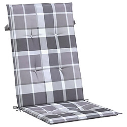 Acheter Maison Chic Coussins Confort,Coussins de chaise jardin à dossier haut lot de 6 carreaux gris -GKD16148