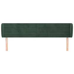 Avis Tête de lit scandinave avec oreilles,meuble de chambre Vert foncé 163x23x78/88 cm Velours -MN49549