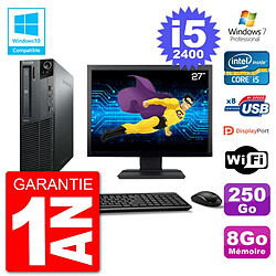 PC Lenovo M82 SFF Ecran 27" i5-2400 RAM 8Go Disque 250Go Graveur DVD Wifi W7 · Occasion 