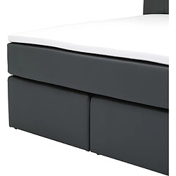 Vente-Unique Ensemble complet boxspring tête de lit avec leds + sommiers + matelas + surmatelas - 160 x 200 cm - Simili - Anthracite - BILBAO de YSMÉE pas cher