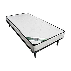 Vente-Unique Ensemble 90 x 190 cm cadre à lattes + matelas mousse et coutil bambou ép.15cm - KANANI de NATUREA 