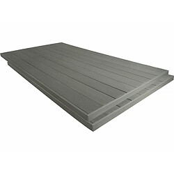 Habitat Et Jardin Lot de 3 lames de terrasse composite pleines - Long: 2,4m - 1m2- Gris foncé