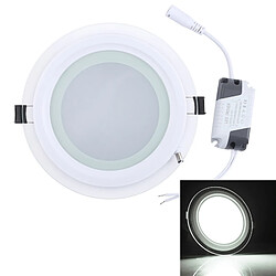 Wewoo Lampe ronde en verre de voyant de lumière blanche de 12W avec le conducteur de LED, flux lumineux: 960LM, CA 85-265V, taille de découpe: 12.5cm 