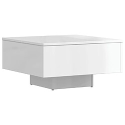 vidaXL Table basse blanc brillant 60x60x31,5 cm bois d'ingénierie