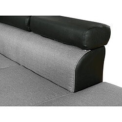 Acheter Habitat Et Jardin Canapé d'angle convertible Sophia luxe - 265 x 190.5 x 80/91 cm - Noir / Gris - 5 places - Angle gauche