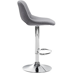 Decoshop26 Tabourets de bar chaises haute x2 avec repose-pieds en velours gris foncé piètement métallique chromé 10_0004077 pas cher