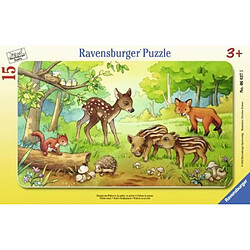 Ravensburger - 06376 - Puzzle Avec Cadre - Animaux De La Forêt - 15 Pièces 