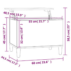 vidaXL Table basse Sonoma gris 60x44,5x45 cm Bois d'ingénierie pas cher