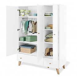 Pinolino Chambre de bébé Pan 3 pièces lit de bébé évolutif commode à langer large armoire grande