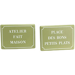 Amadeus Plaques décoratives en métal Cuisine Green (Lot de 2).