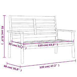 vidaXL Ensemble de jardin bois massif d'acacia pas cher