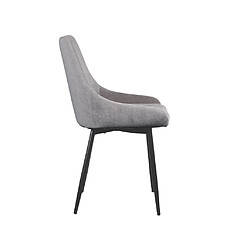 Vente-Unique Lot de 2 chaises en tissu et métal noir - Gris - MASURIE pas cher