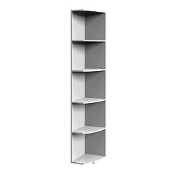 Pegane Etagère avec 5 tablettes coloris blanc - longueur 30 x hauteur 185 x profondeur 38 cm 