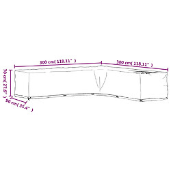 vidaXL Housses de salon de jardin en forme de L 2 pcs 20 œillets pas cher