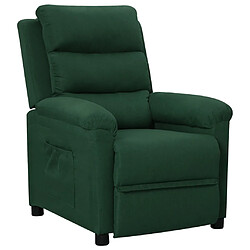 vidaXL Fauteuil inclinable Vert foncé Tissu