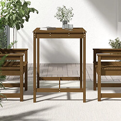 Avis Maison Chic Table de jardin | Table d'extérieur marron miel 82,5x82,5x110 cm bois massif de pin -GKD15861