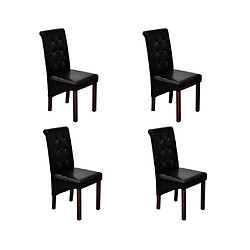 Maison Chic Lot de 4 Chaises à manger,Chaise pour cuisine noir similicuir -MN22336