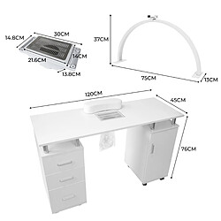 Monstershop Table de Manucure Professionnelle & Lampe LED Demi-Lune pas cher