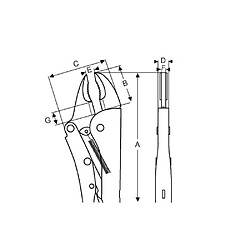 Bahco - Pince-étau à bec coudé avec coupe-fil 180 mm chromée - 2951-180