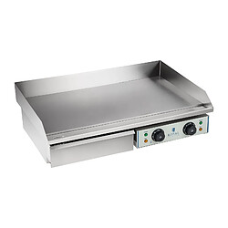 Helloshop26 Plancha électrique lisse - 75cm - 2 x 2.2kW acier inox professionnel 3614039 