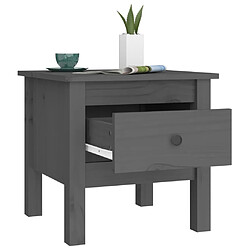 Acheter vidaXL Table d'appoint Gris 40x40x39 cm Bois massif de pin