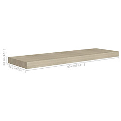 vidaXL Étagères murales flottantes 2 pcs Chêne 80x23,5x3,8 cm MDF pas cher